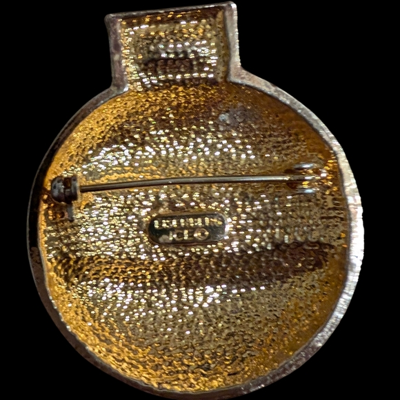 Vintage Eisenberg Ice Red Enamel Rhinestone Ornament Brooch - Picture 5 of 7